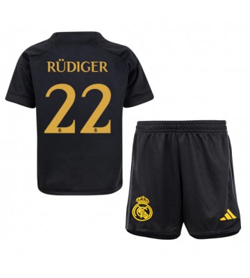 Real Madrid Antonio Rudiger #22 Tredjeställ Barn 2023-24 Kortärmad (+ Korta byxor)